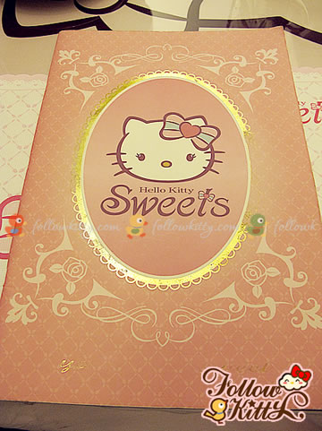 Smiling Kitty on the Menu Cover of Hello Kitty Café (Hello Kitty Sweets Café)