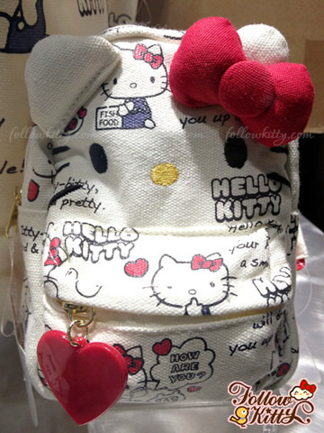 Hello Kitty Canvas Backpack Shape Pouch