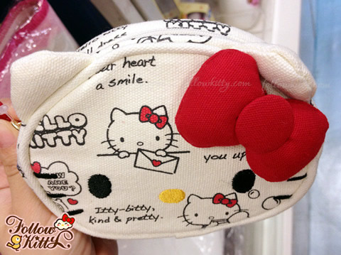 Hello Kitty Canvas Small Cosmetics Pouch