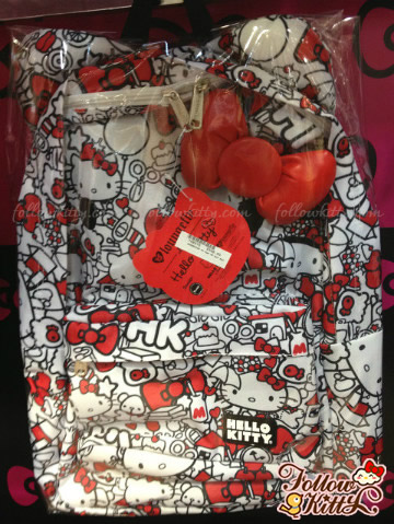 Loungefly Hello Kitty Red and White All Over Print Backpack