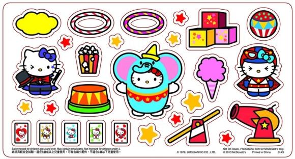 Hello Kitty馬戲團特別版為食卡貼紙