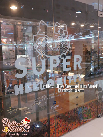 Poster of Super x Hello Kitty Sunglasses on the Store Window