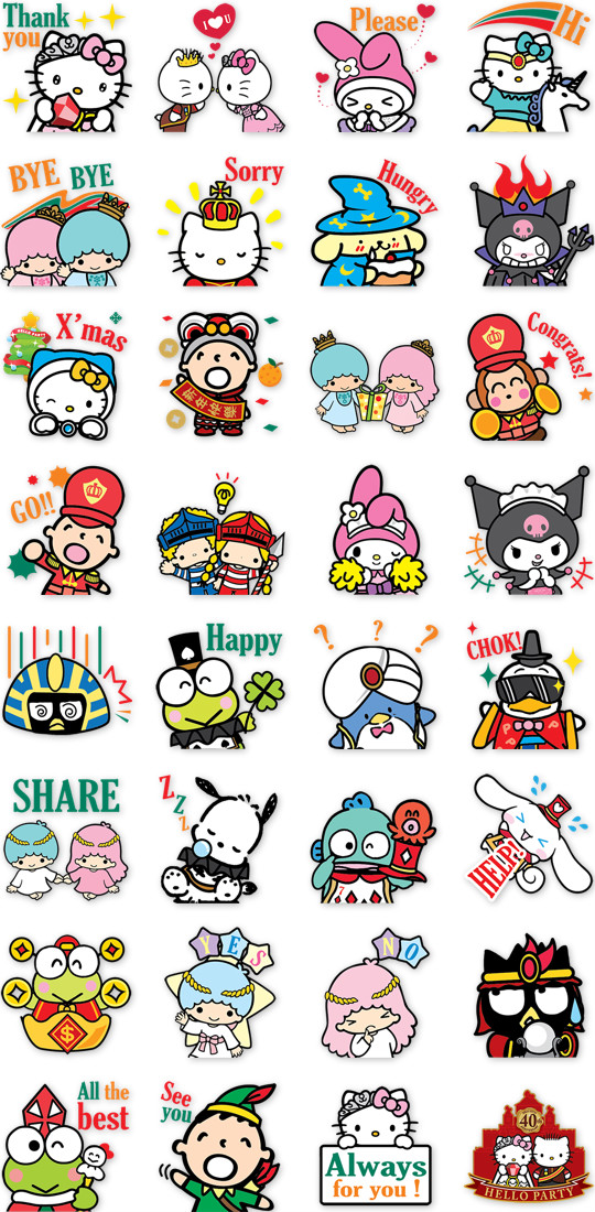 7-Eleven Hello Kitty & Friends [Hello Party] - Facebook Emojo