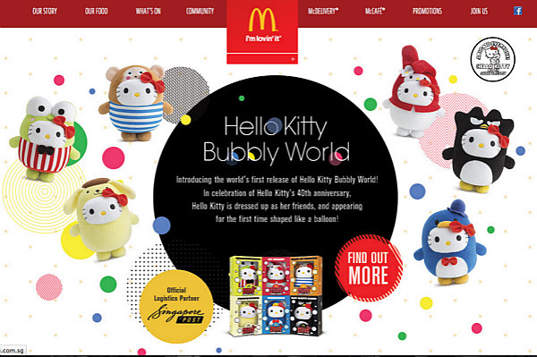 40th Anniversary Celebration - Singapore McDonald's Hello Kitty Bubbly World